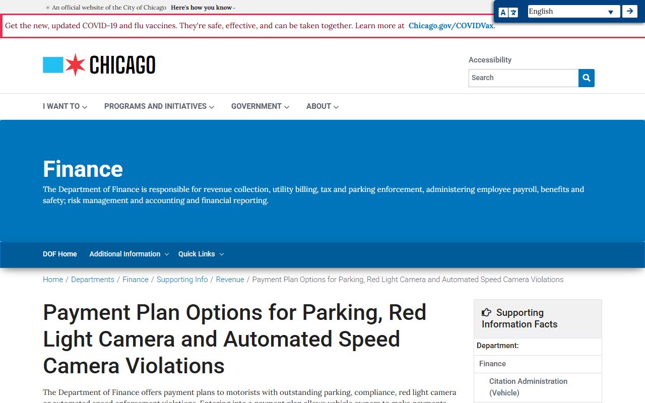 Chicago payment plan options for traffic ticket records