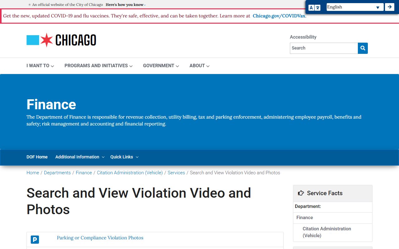 Chicago violation video and photos for traffic ticket records