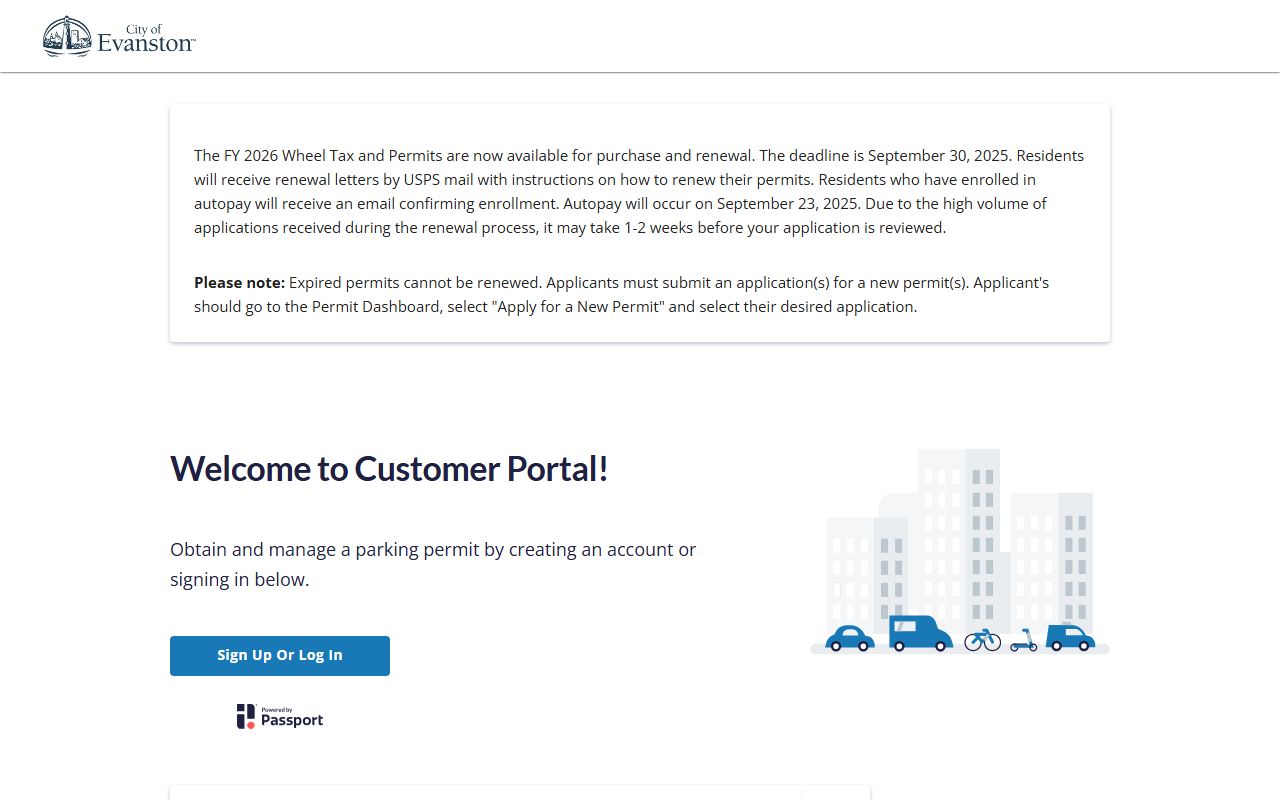 Evanston permit payment portal for traffic ticket records