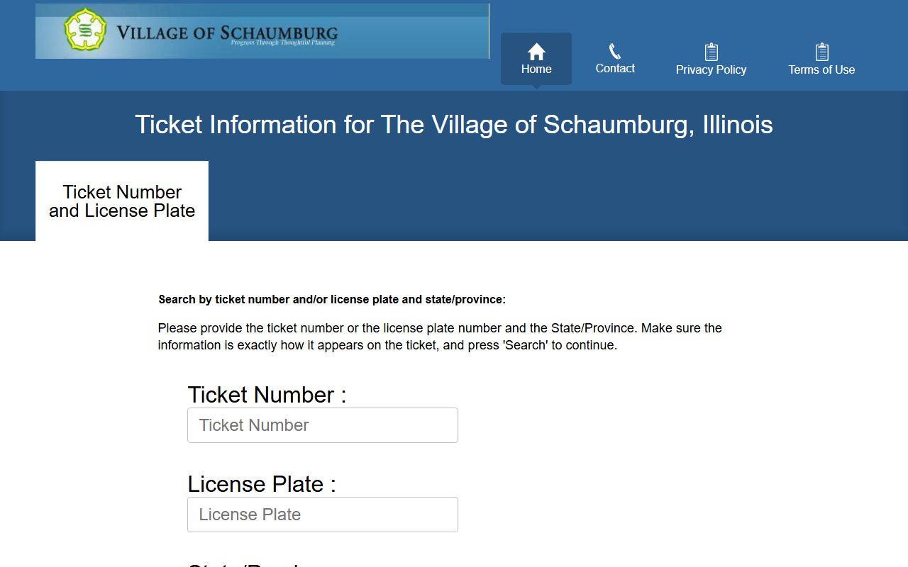 Schaumburg DSPayments ticket payment portal for traffic ticket records