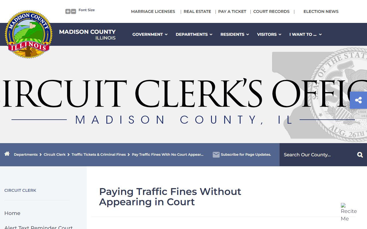 Madison County pay traffic fines without court appearance page