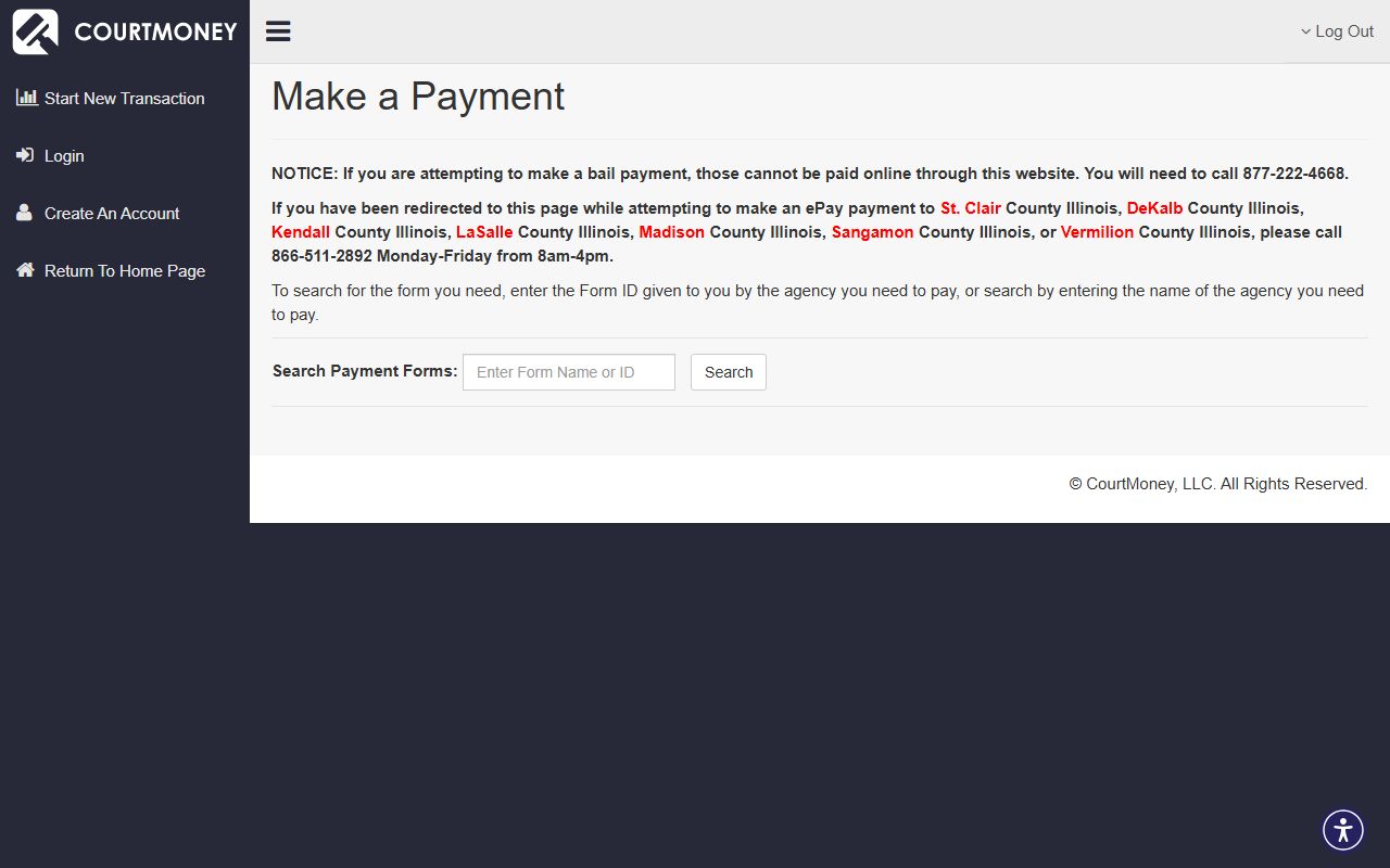 CourtMoney Vermilion County payments for traffic ticket records