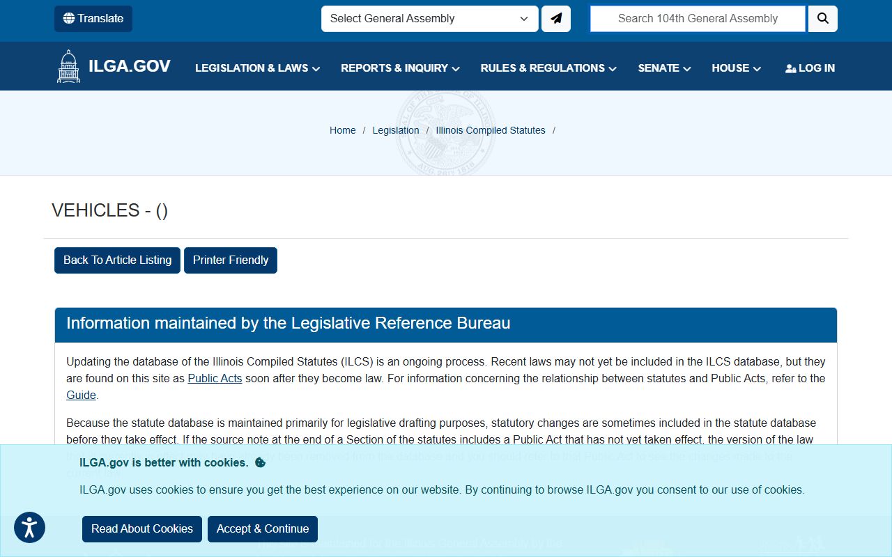 Illinois Vehicle Code speed statutes for traffic ticket records
